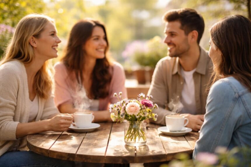 - Tavaszi kávé, mosoly, beszélgetés mélyül, kapcsolatok erősödnek a napsütésben minden nap
