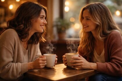 - Barátságot mélyít a közös kávé; ritmus és jelenlét jelképe, napi érzelmi kötődés.