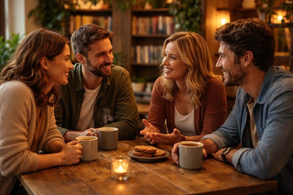 Kávézási szokások, amelyek közelebb hozzák az embereket 52 - Baráti találkozók során a kávé közelebb hozza a mély beszélgetéseket.