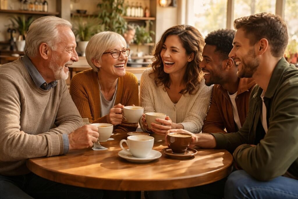 - Nemzedékek összegyűlnek egy asztalnál, kávéval kötik össze barátaikat és őrzik a közös hagyományokat.