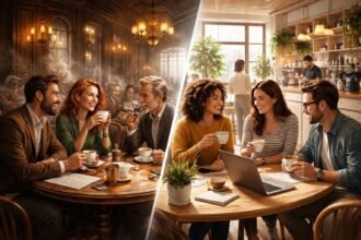 - Barátságok szövődnek a historikus kávéházaktól a modern, letisztult kávézókig, közösségek.