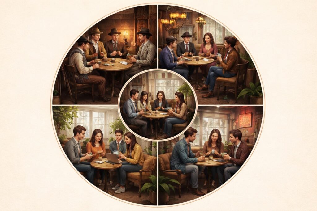 - A kávé melletti beszélgetések időtlen hagyománya, amely összeköt embereket még ma is.